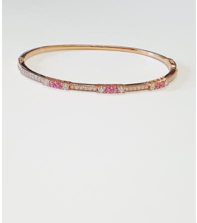 18K Rose Gold Diamond Bangle, 0.66 ct tw