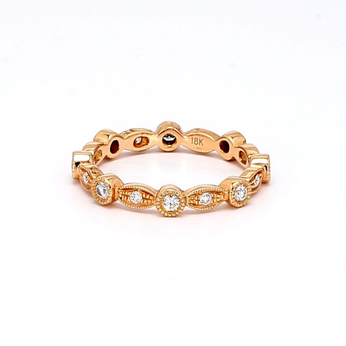 18K Rose Gold Diamond Eternity Band, 0.24 ct tw