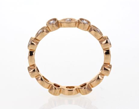 18K Rose Gold Diamond Eternity Band, 0.34 ct tw