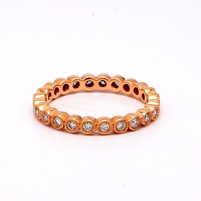 18K Rose Gold Diamond Eternity Band, 0.36 ct tw