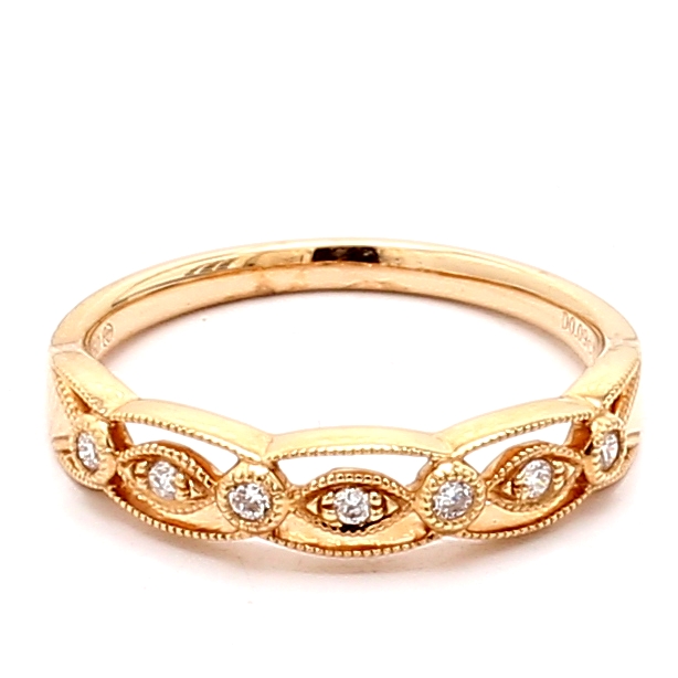 18K Rose Gold Half-Way Diamond Band, 0.09 ct tw