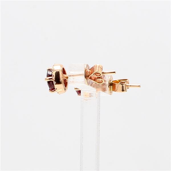 18K Rose Gold Ruby and Diamond Stud Earrings, 0.20 ct tw