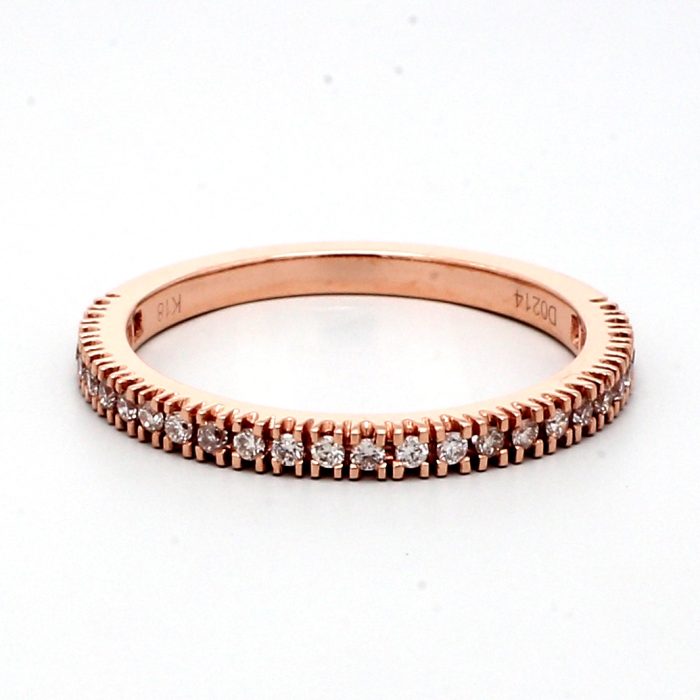 18K Rose Gold Three-Quarter Diamond Band, 0.19 ct tw