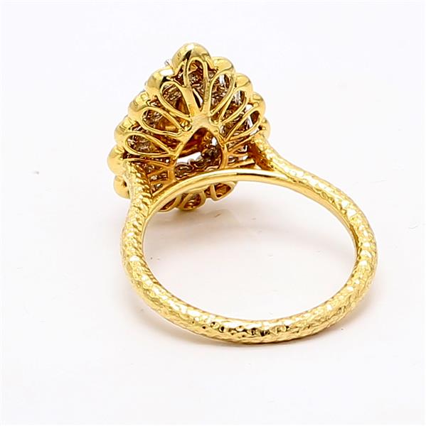 18K Two-Tone Gold Fancy Yellow Pear Diamond Ring, 1.61 ct tw – view 3