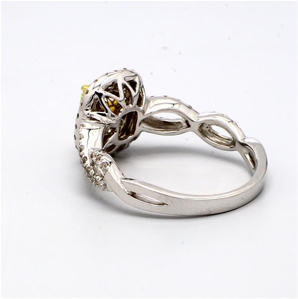 18K Two-Tone Gold Halo Diamond Semi-Mount, 0.58 ct tw – view 2