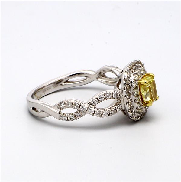 18K Two-Tone Gold Halo Diamond Semi-Mount, 0.58 ct tw – view 3