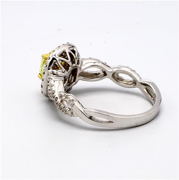 18K Two-Tone Gold Halo Diamond Semi-Mount, 0.58 ct tw – view 4