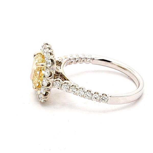 18K Two-Tone Gold Halo Diamond Semi-Mount, 0.75 ct tw – view 4