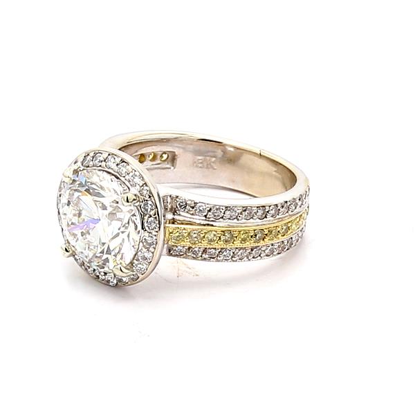 18K Two-Tone Gold Halo Diamond Semi-Mount, 0.94 ct tw – view 2