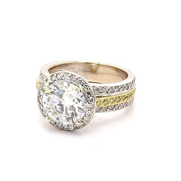 18K Two-Tone Gold Halo Diamond Semi-Mount, 0.94 ct tw – view 3