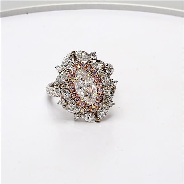 18K Two-Tone Gold Marquise Diamond Ring, 2.47 ct tw