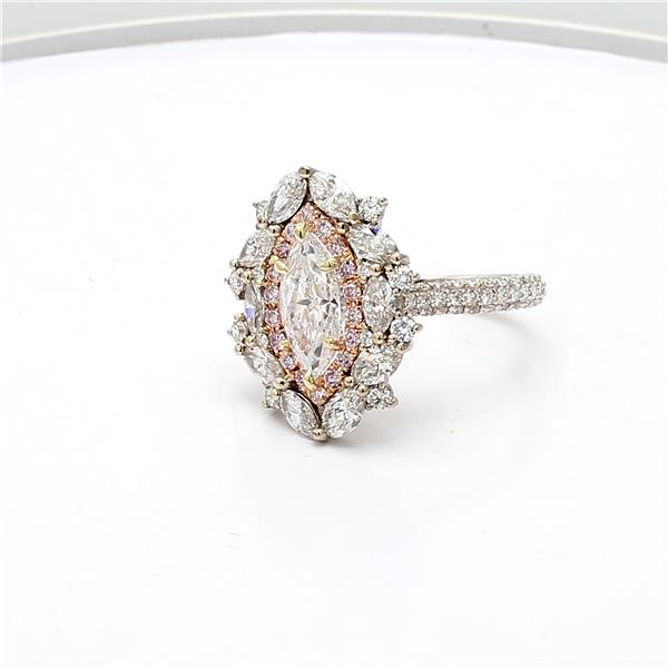 18K Two-Tone Gold Marquise Diamond Ring, 2.47 ct tw – view 2