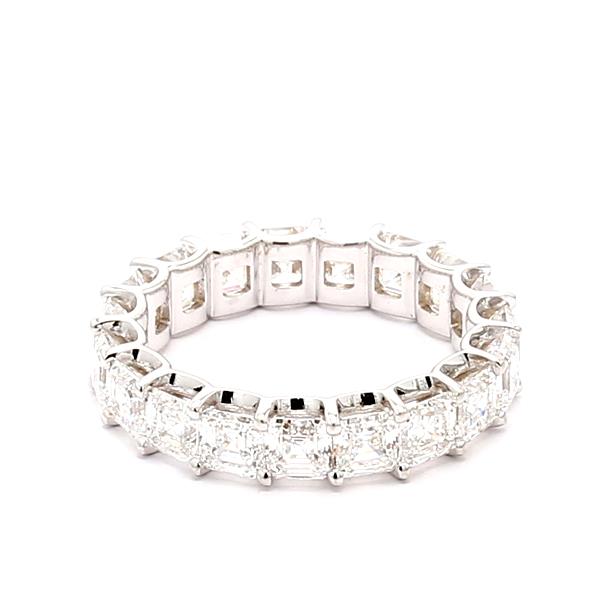 18K White Gold Asscher-Cut Diamond Eternity Band, 6.15 ct tw