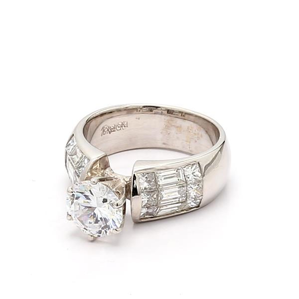18K White Gold Baguette and Princess Diamond Semi-Mount, 1.79 ct tw – view 3