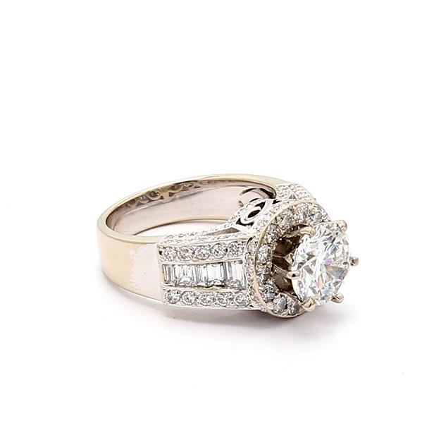 18K White Gold Cathedral Crown-Head Diamond Semi-Mount, 0.97 ct tw – view 2