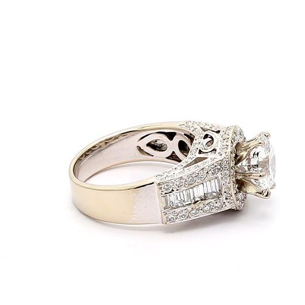 18K White Gold Cathedral Crown-Head Diamond Semi-Mount, 0.97 ct tw – view 4