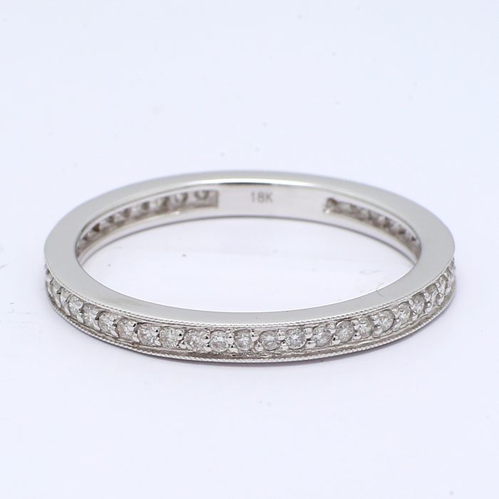 18K White Gold Channel-Set Diamond Eternity Band, 0.25 ct tw
