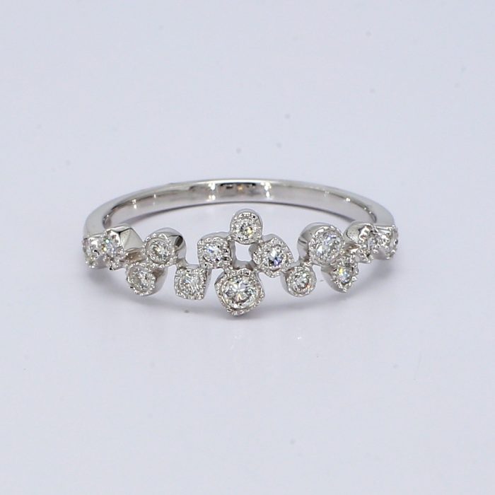 18K White Gold Diamond Band, 0.23 ct tw
