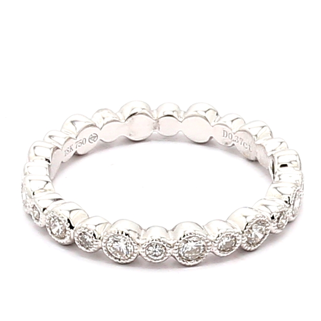 18K White Gold Diamond Band, 0.37 ct tw
