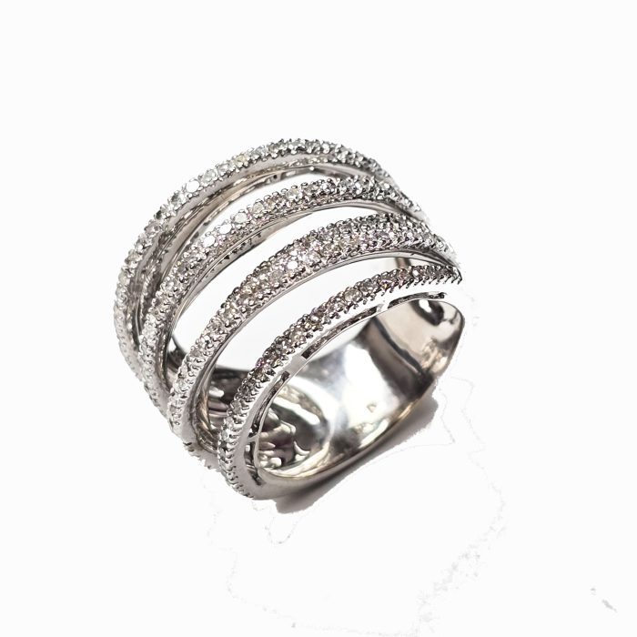 18K White Gold Diamond Band, 1.00 ct tw