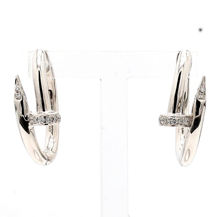 18K White Gold Diamond Earrings, 0.23 ct tw