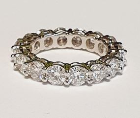 18K White Gold Diamond Eternity Band, 4.86 ct tw