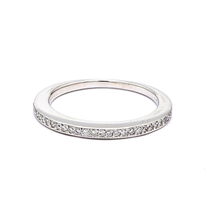 18K White Gold Diamond Half-Way Band, 0.25 ct tw