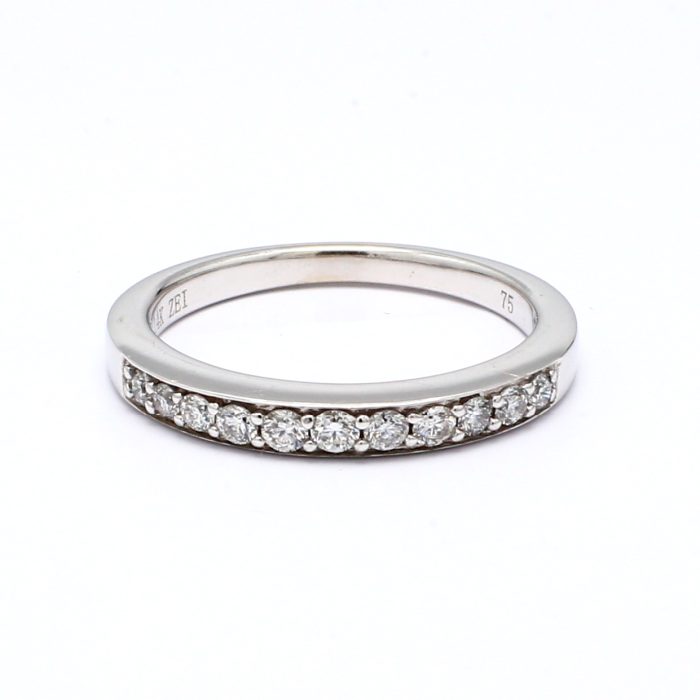 18K White Gold Diamond Half-Way Band, 0.38 ct tw