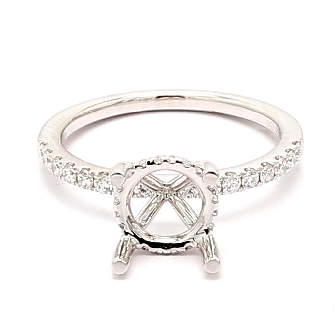 18K White Gold Diamond Semi-Mount, 0.29 ct tw