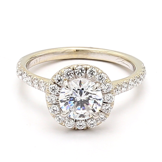 18K White Gold Diamond Semi-Mount, 0.45 ct tw