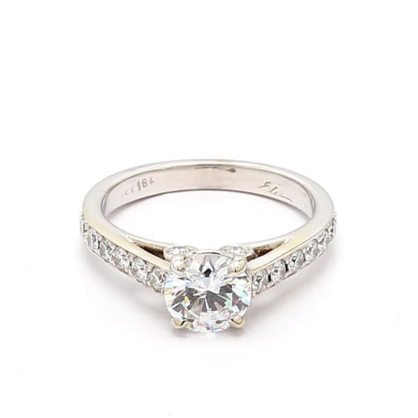 18K White Gold Diamond Semi-Mount, 0.53 ct tw