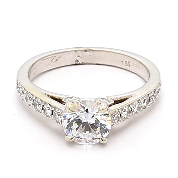 18K White Gold Diamond Semi-Mount, 0.53 ct tw
