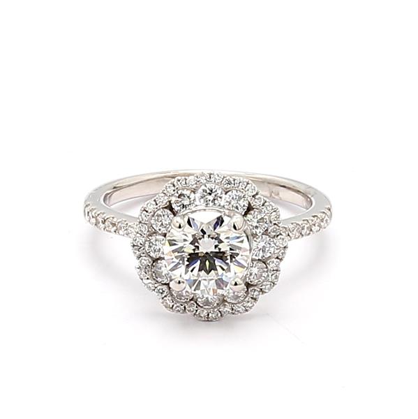 18K White Gold Diamond Semi-Mount, 0.75 ct tw
