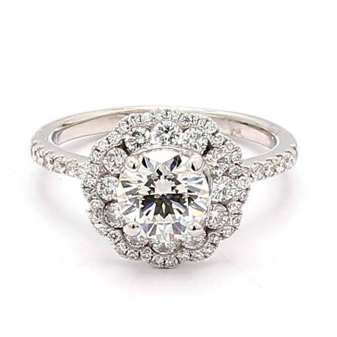 18K White Gold Diamond Semi-Mount, 0.75 ct tw