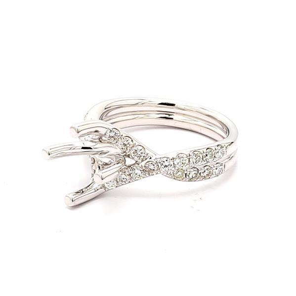 18K White Gold Diamond Semi-Mount, 0.82 ct tw – view 2
