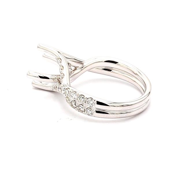 18K White Gold Diamond Semi-Mount, 0.82 ct tw – view 3