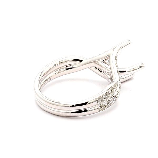 18K White Gold Diamond Semi-Mount, 0.82 ct tw – view 4
