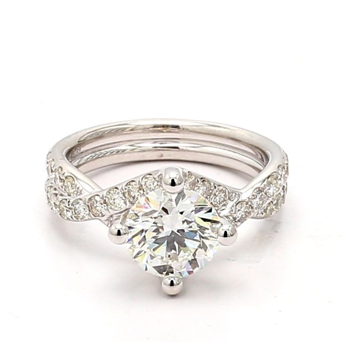 18K White Gold Diamond Semi-Mount, 0.82 ct tw