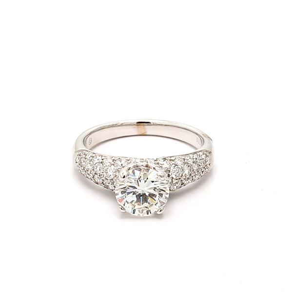 18K White Gold Diamond Semi-Mount, 1.00 ct tw