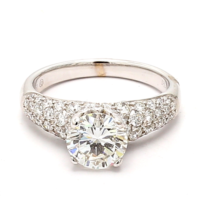 18K White Gold Diamond Semi-Mount, 1.00 ct tw