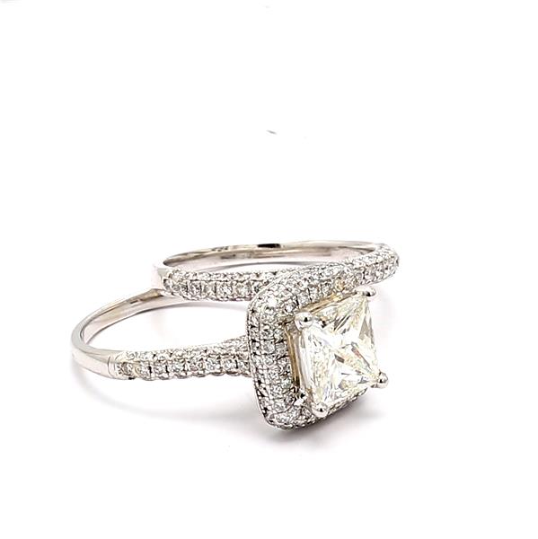 18K White Gold Diamond Wedding Set, 1.50 ct tw – view 2