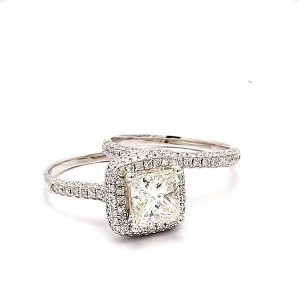 18K White Gold Diamond Wedding Set, 1.50 ct tw – view 3