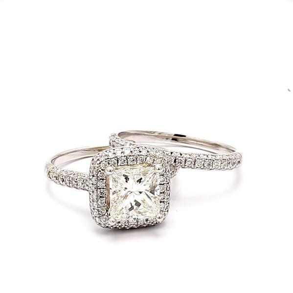 18K White Gold Diamond Wedding Set, 1.50 ct tw – view 4