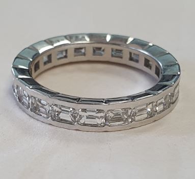 18K White Gold Emerald-Cut Diamond Band, 2.23 ct tw
