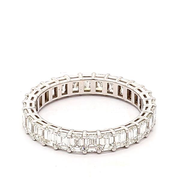 18K White Gold Emerald-Cut Diamond Band, 2.70 ct tw