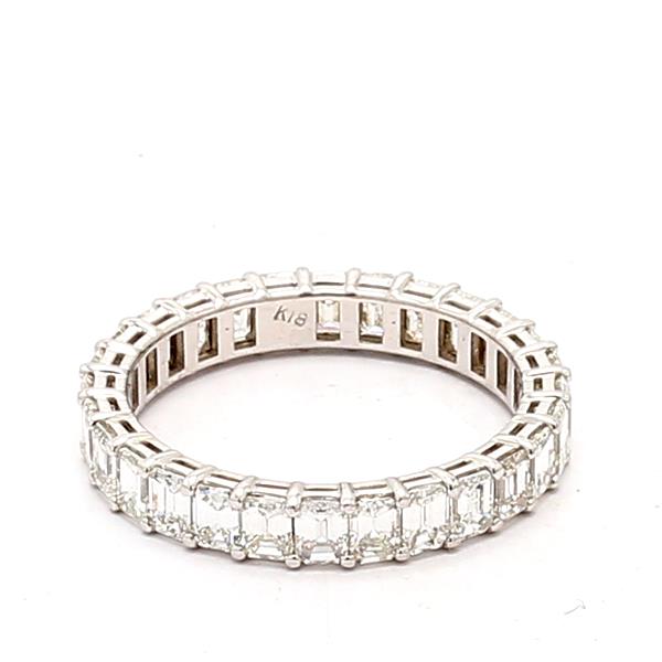 18K White Gold Emerald-Cut Diamond Band, 2.70 ct tw – view 3
