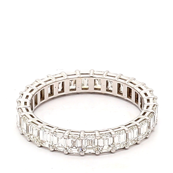 18K White Gold Emerald-Cut Diamond Band, 2.70 ct tw