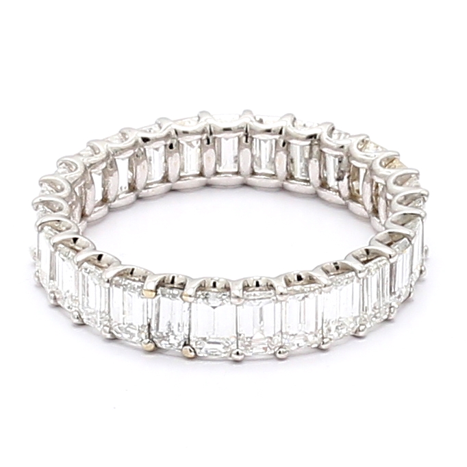 18K White Gold Emerald-Cut Diamond Eternity Band, 3.56 ct tw