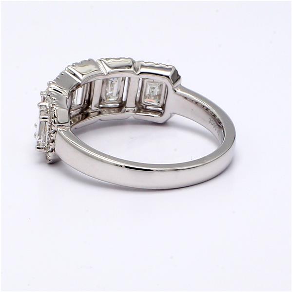 18K White Gold Emerald-Cut Diamond Half-Way Band, 1.57 ct tw – view 2