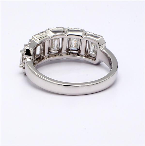 18K White Gold Emerald-Cut Diamond Half-Way Band, 1.57 ct tw – view 3